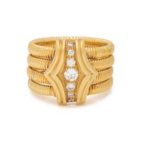 SEIDENGANG, YELLOW GOLD AND DIAMOND RING