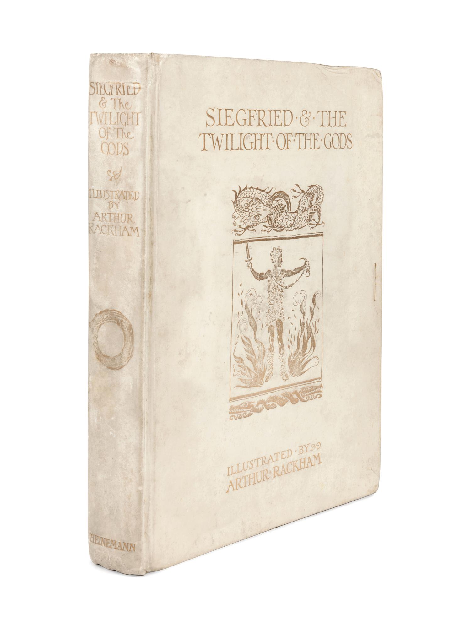 [ILLUSTRATED BOOKS]. RACKHAM, Arthur (1867-1939), illustrator. -- WAGNER, Richard (1813-1883). Margaret Armour, translator. Siegfried & the Twilight of the Gods. London and New York: William Heinemann and Doubleday Page & Co, 1911.