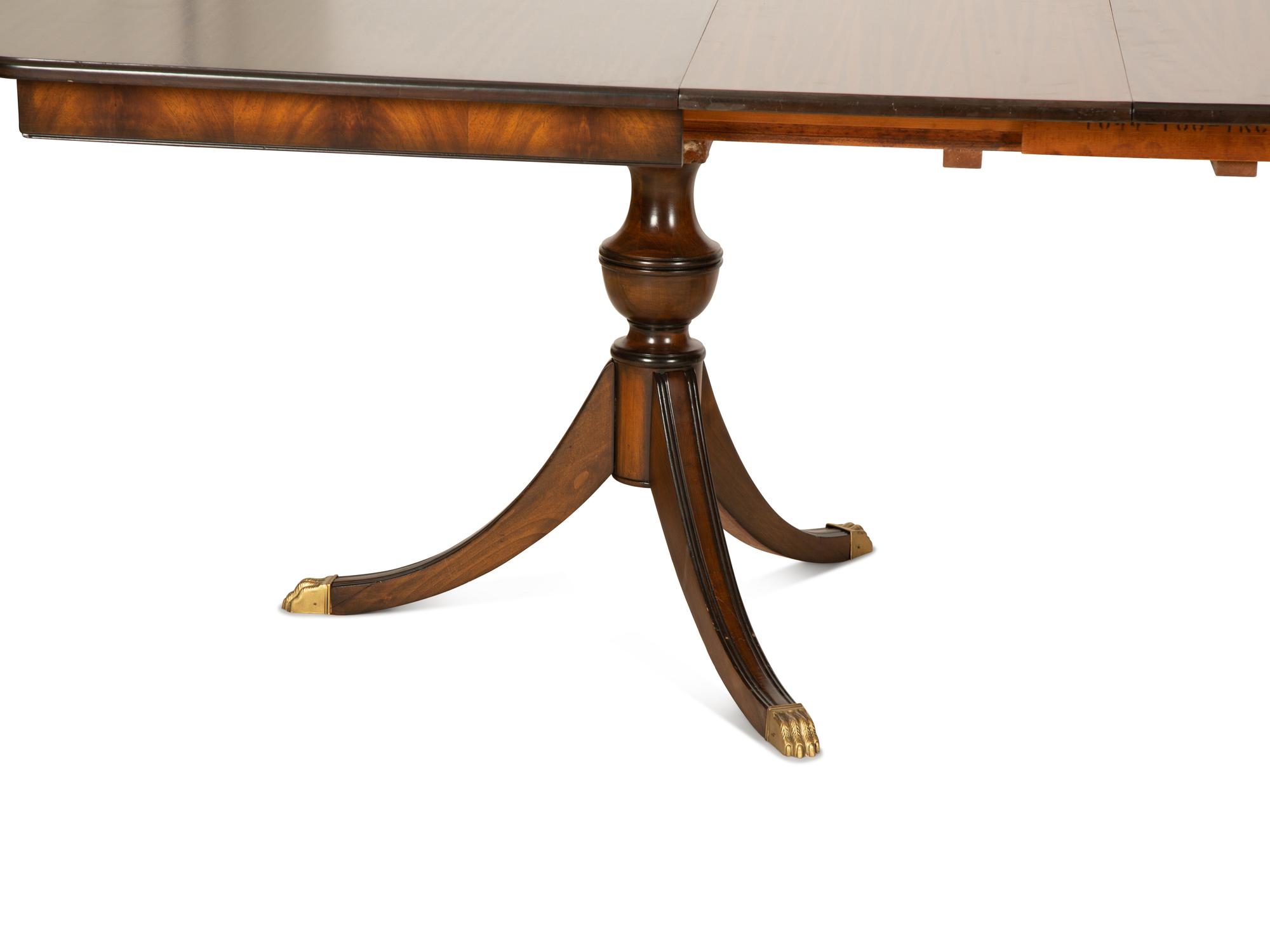 A Regency Style Mahogany Two Pedestal Dining Table — 20th Century