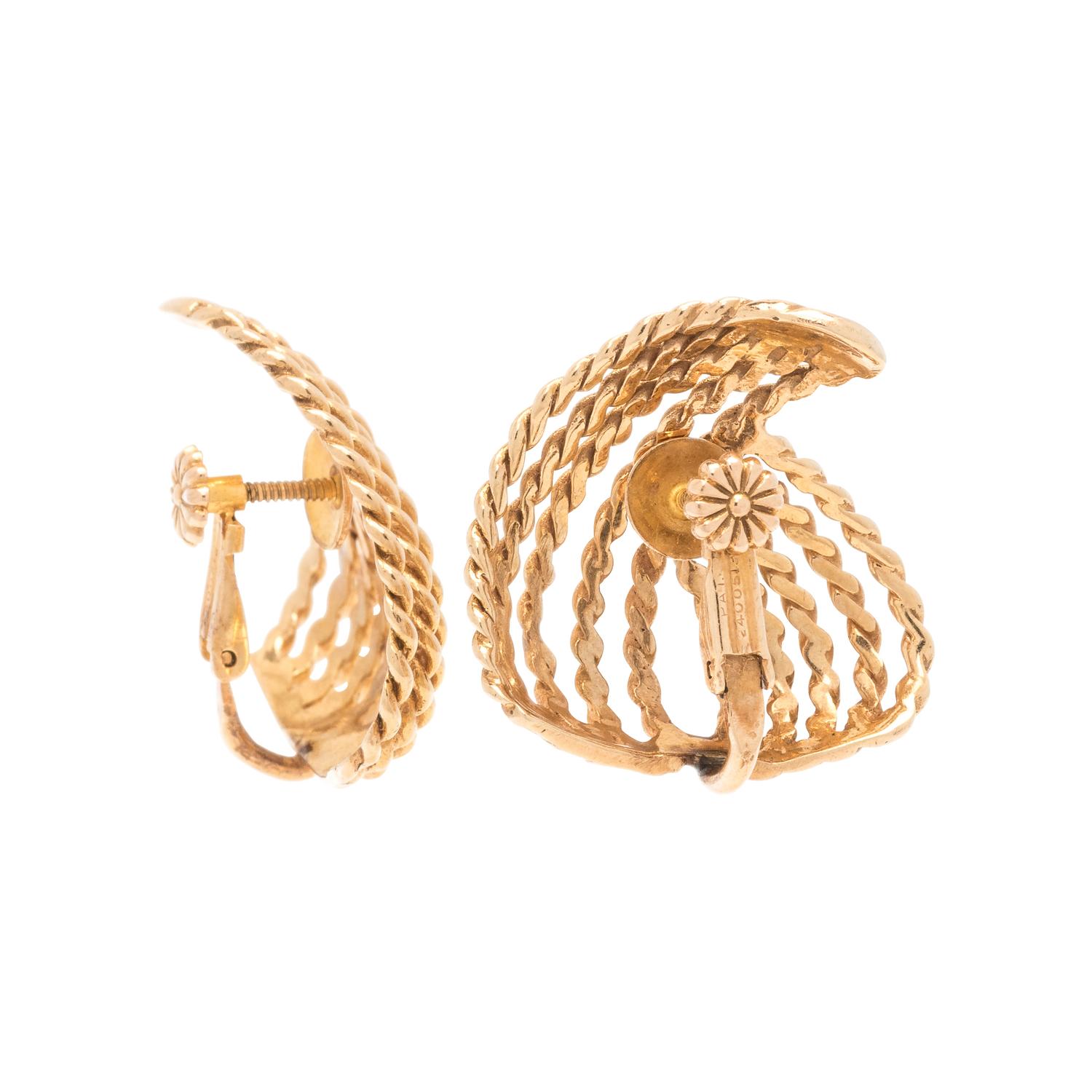YELLOW GOLD EARCLIPS