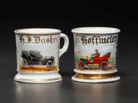 Two Open Touring Automobile Shaving Mugs