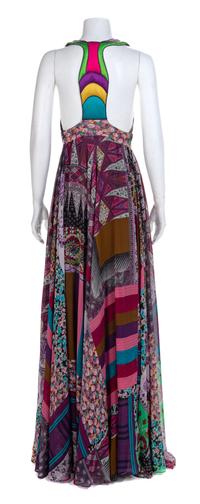 Etro Halter Multicolor Patchwork Print Dress, 2000s Size label: 44