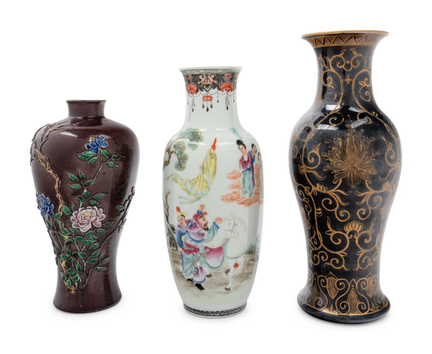 Three Chinese Porcelain Vases