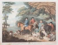 Francis WHEATLEY, after - S. ALKEN and F. BARTOLOZZI, engraver Image 18 1/2 x 24 1/2 inches. — The Return From Shooting, to His Grace the Duke of Newcastle