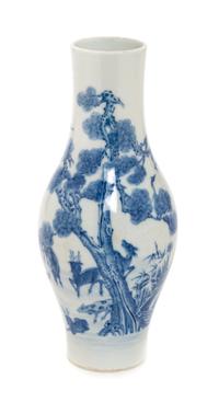 A Chinese Blue and White Porcelain Vase Height 9 inches. — 20TH CENTURY