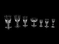 A Steuben Teardrop Glass Stemware Service