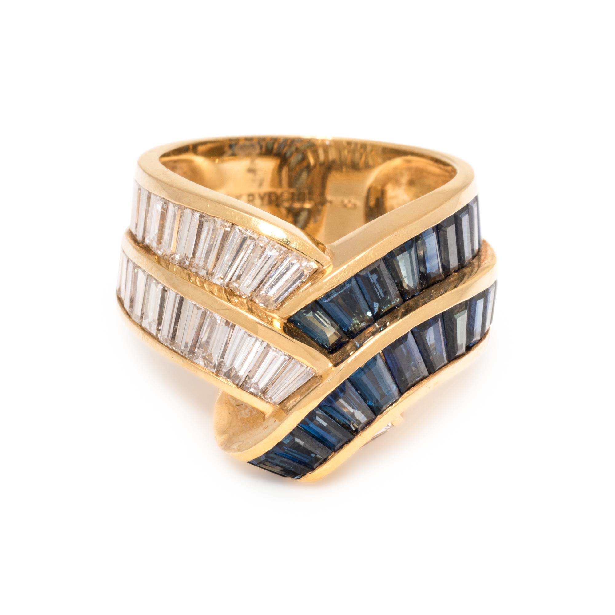 CHARLES KRYPELL, SAPPHIRE AND DIAMOND RING