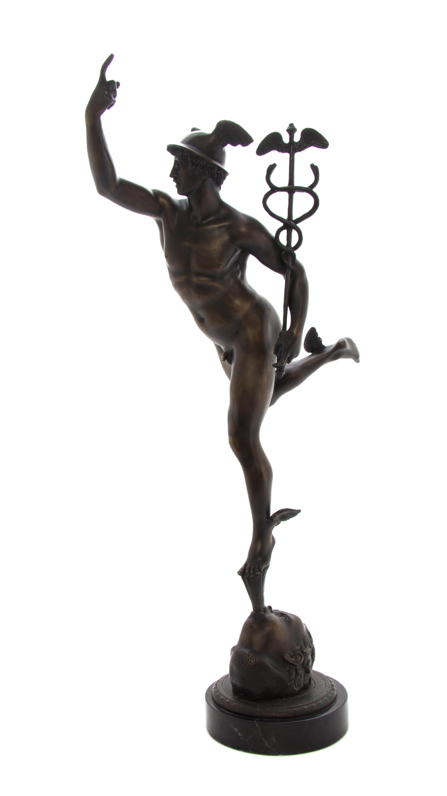 An Italian Bronze Figure, Ferdinando De Luca, after Giambologna, Height 31 1/2 inches.
