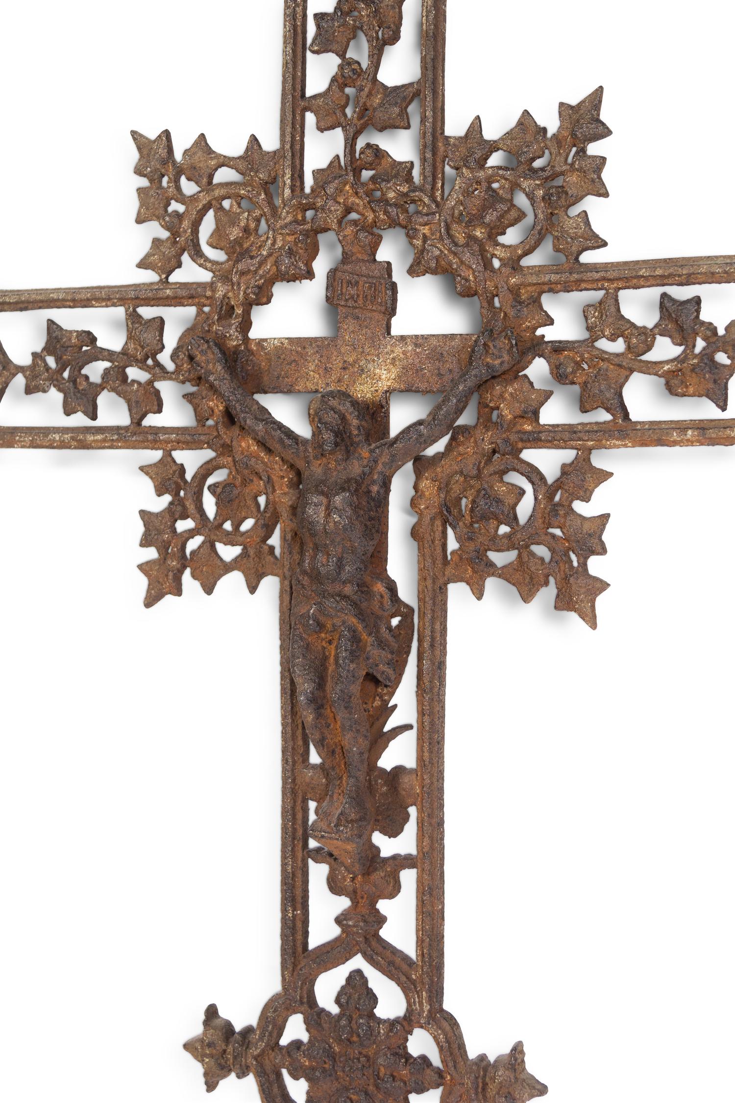 A French Cast Iron Crucifix Grave Marker