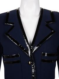 Chanel Jacket Dress with Patent Leather Trim, 1990s
