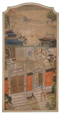 Two Ink and Color on Silk Paintings LIKELY 19TH CENTURY Height of each 69 x 35 1/4 inches. — LIKELY 19TH CENTURY