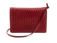 A Bottega Veneta Burgundy Intrecciato Handbag, 1980-2000s