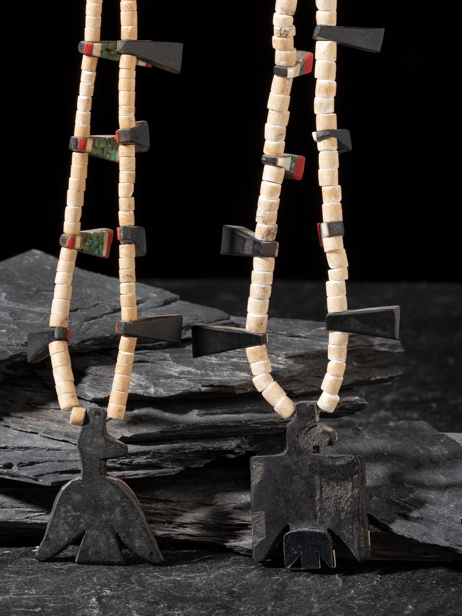 Pair of Depression Era Thunderbird Necklaces