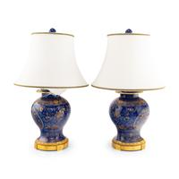 A Pair of Gilt-Bronze Mounted Porcelain Vases
