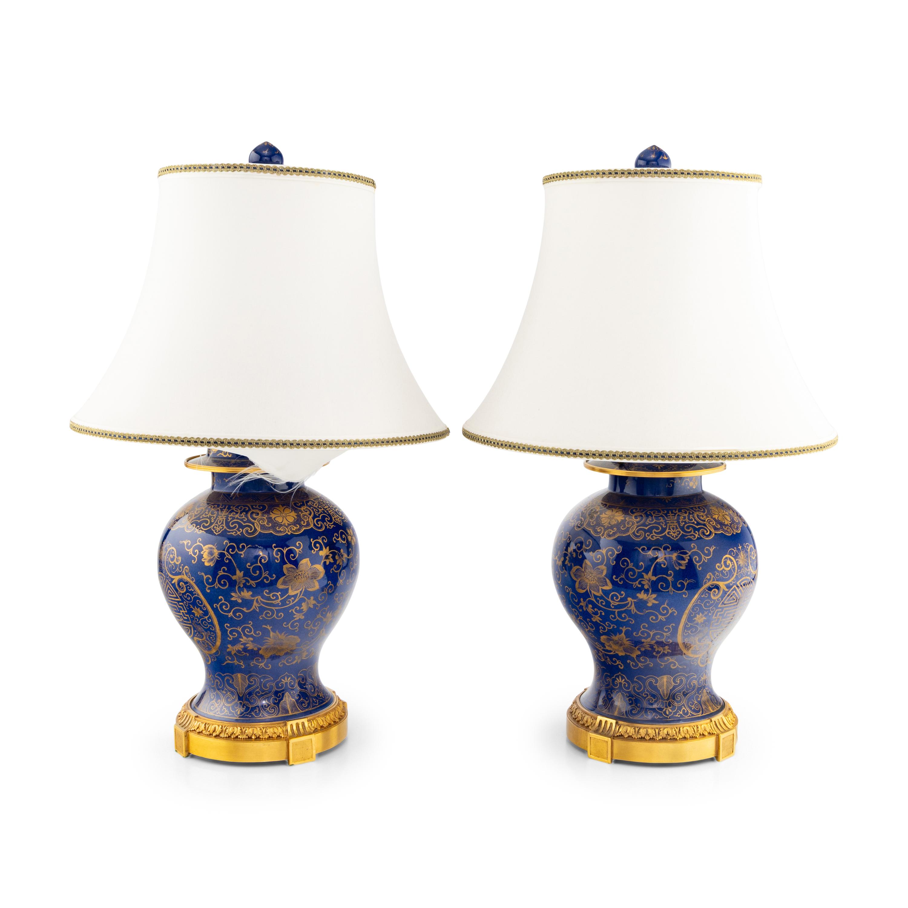 A Pair of Gilt-Bronze Mounted Porcelain Vases