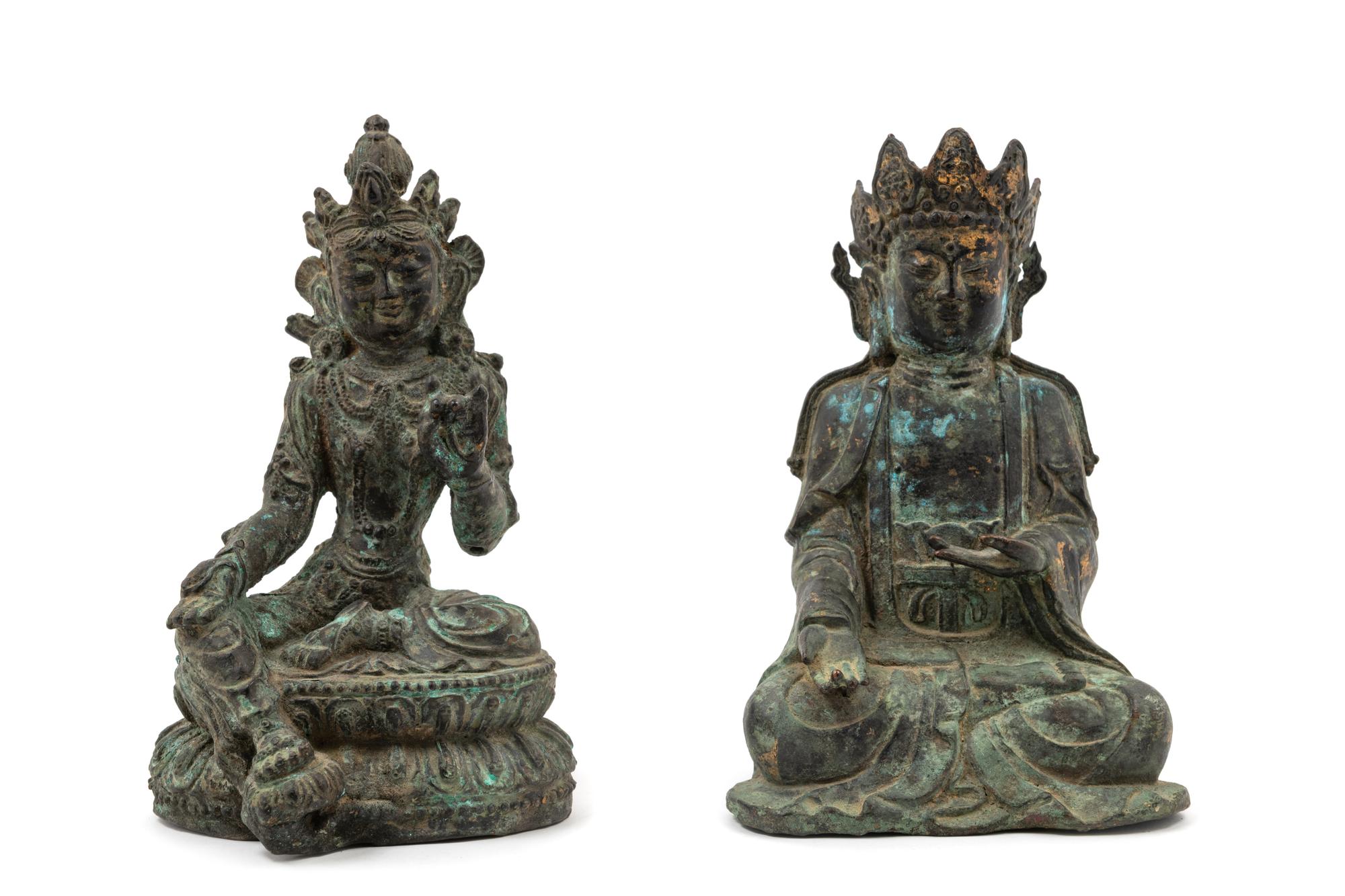 Two Chinese Bronze Figures of Bodhisattva