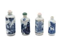 A Group of Chinese Blue and White Snuff Bottles