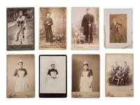 [EARLY PHOTOGRAPHY - OCCUPATIONAL]. A group of photographs of hunters and occupational subjects.