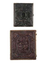 [EARLY PHOTOGRAPHY]. A pair of images of subjects with visual impairments, comprising: