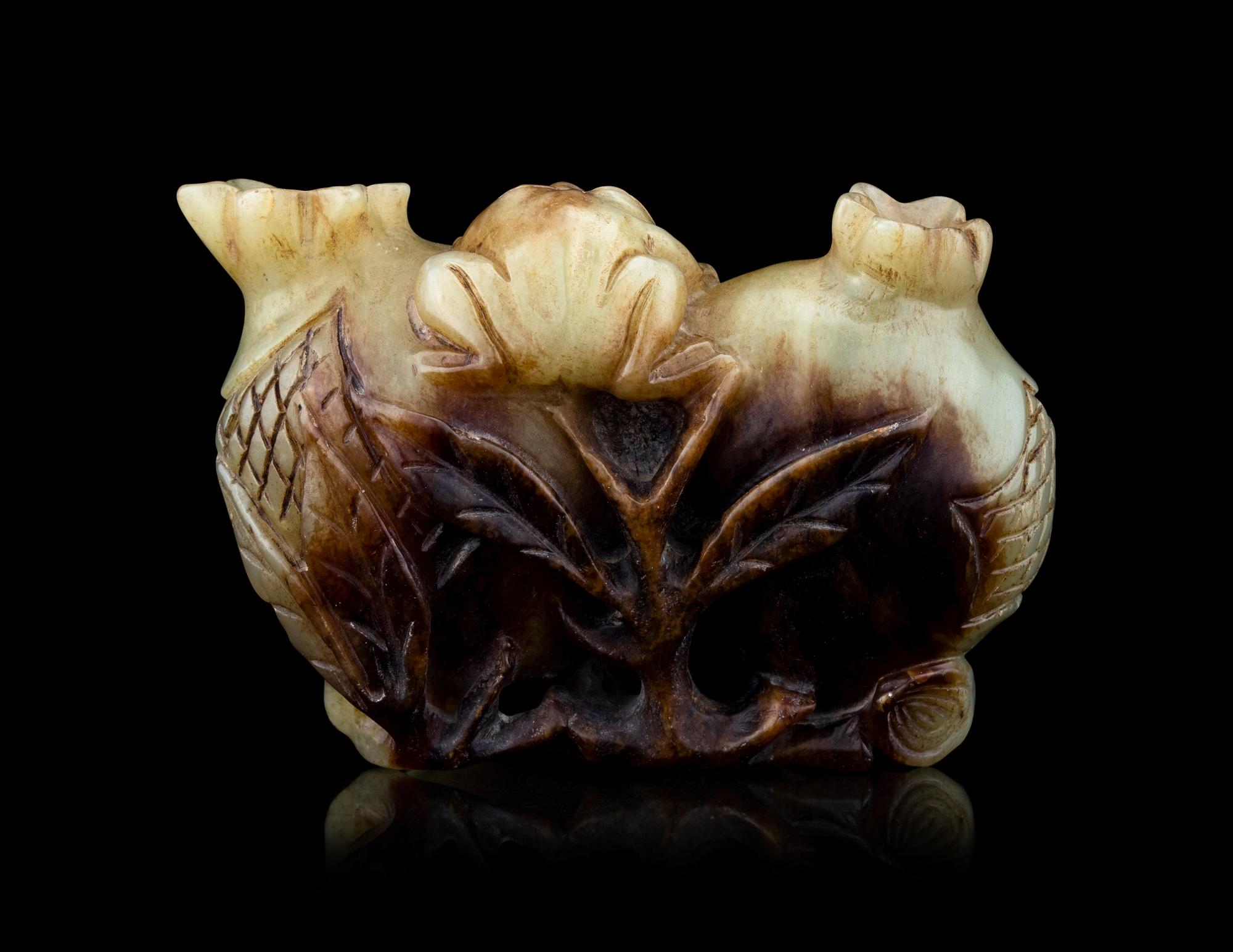 Four Chinese Jade 'Fruit' Carvings