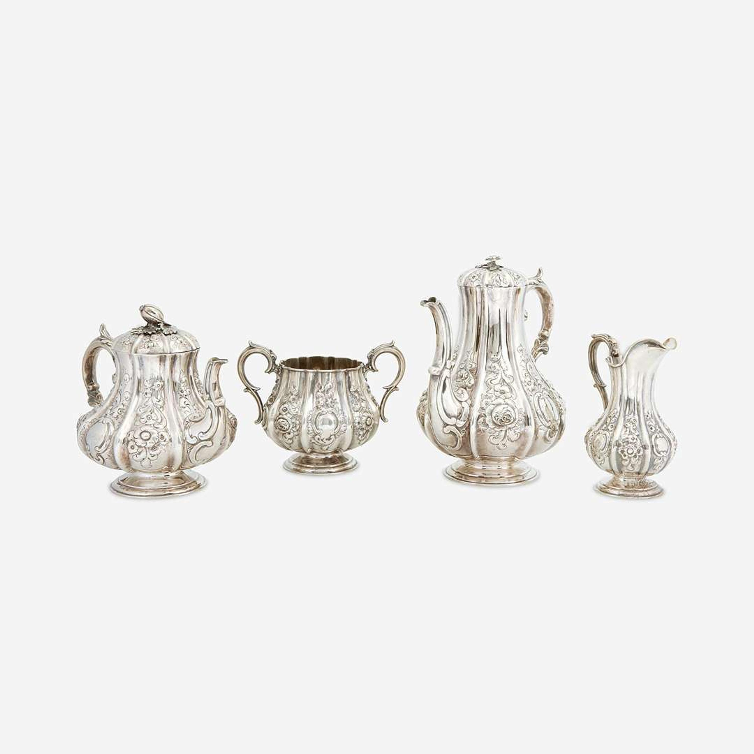 A Victorian Four-Piece Sterling Silver Tea and Coffee Service George Angell & Co., London, 1849-1853