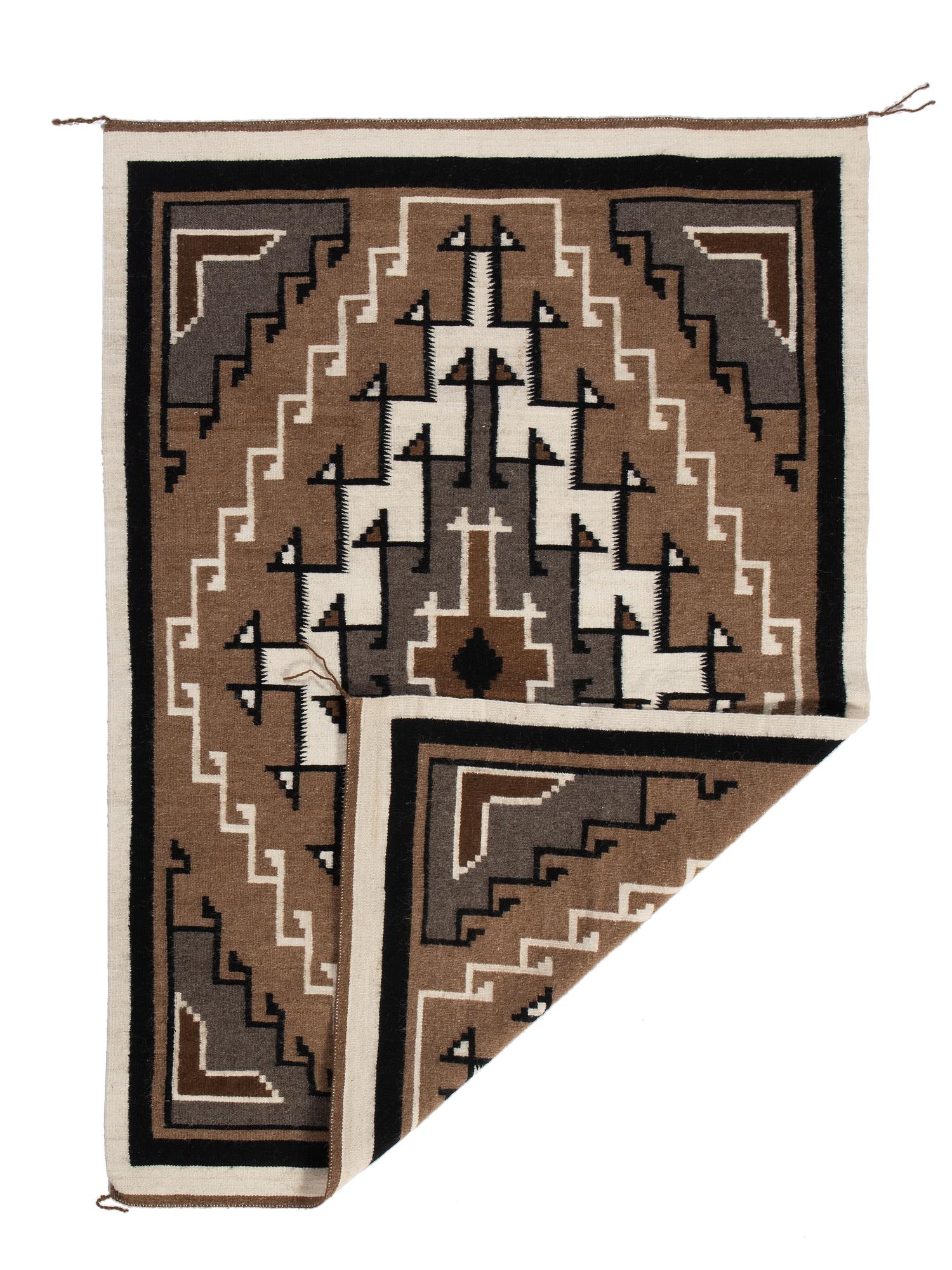 Navajo Two Grey Hills Pattern Weaving / Rug