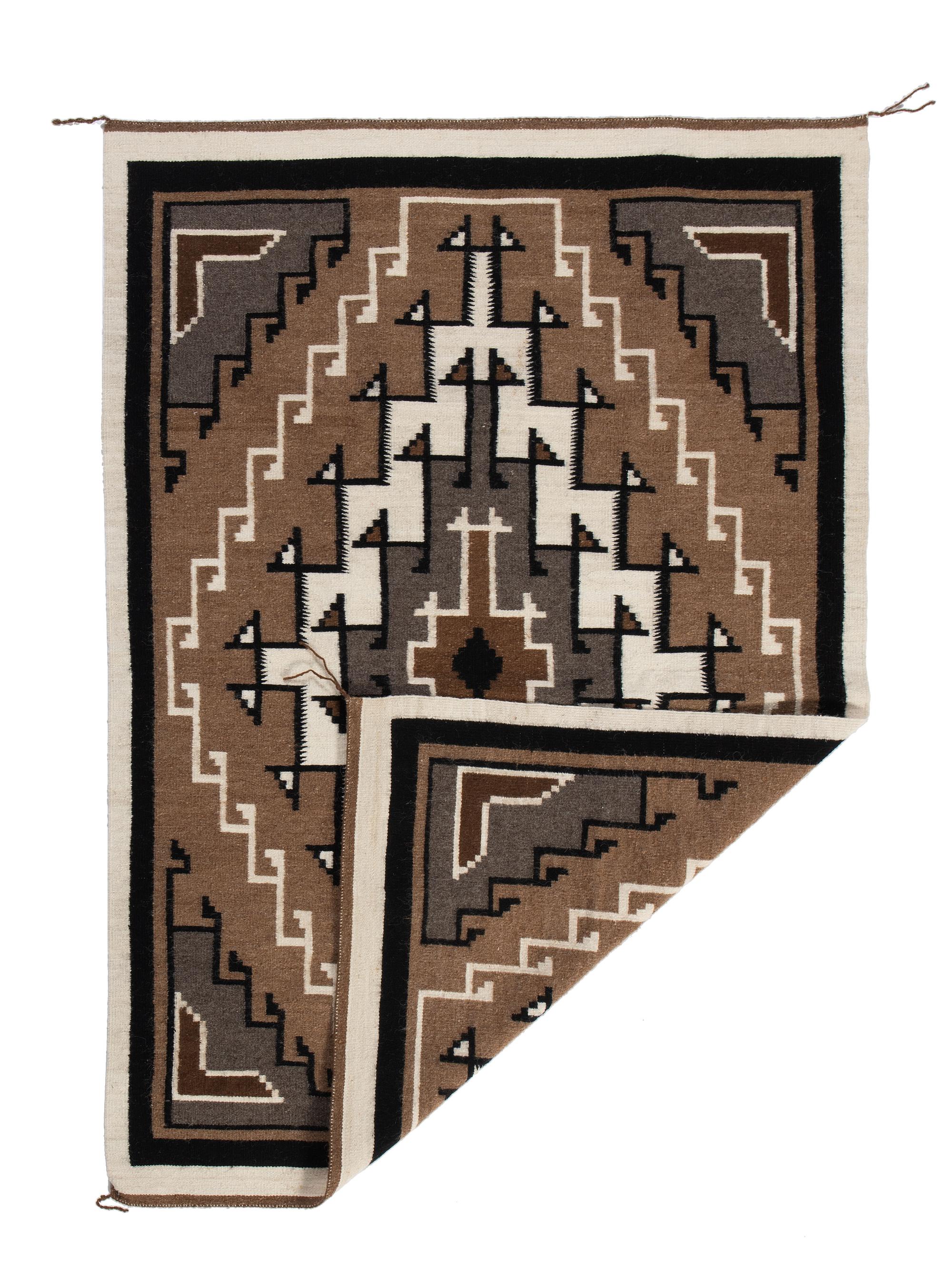 Navajo Two Grey Hills Pattern Weaving / Rug