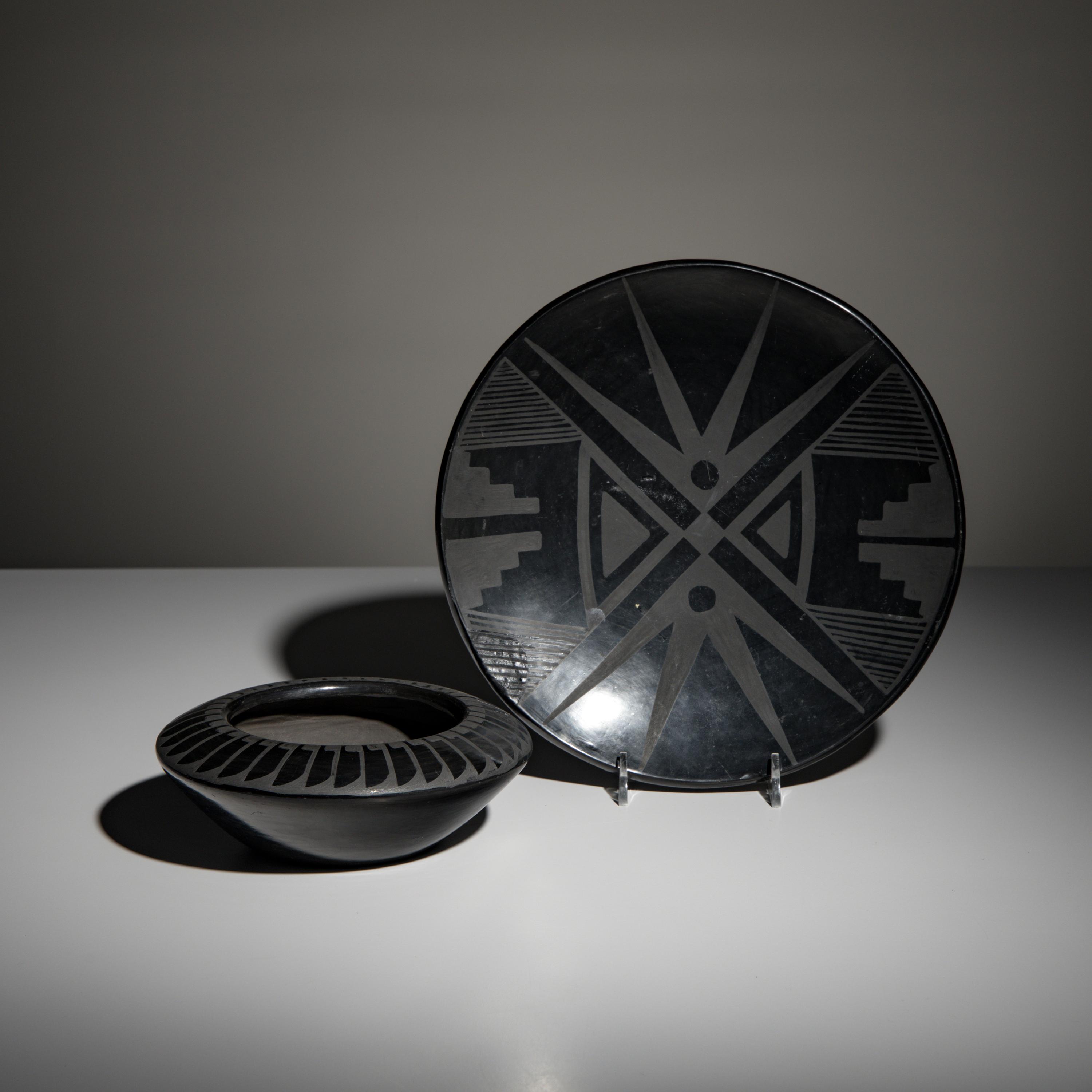 Maria Martinez (San Ildefonso, 1887-1980) — Blackware Pottery Plate, PLUS 1923-1925