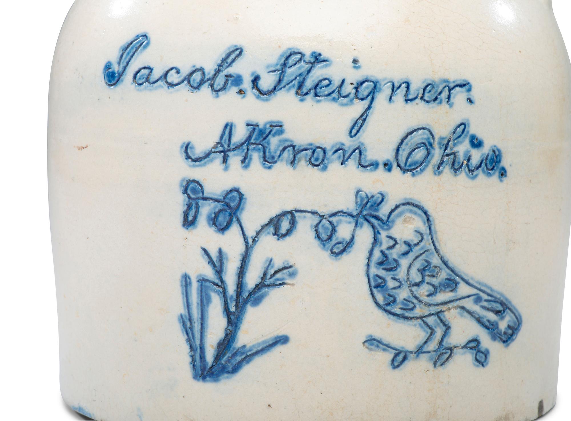 A Cobalt Decorated Stoneware Harvest or Field Jug Attributed to Wingerter Pottery