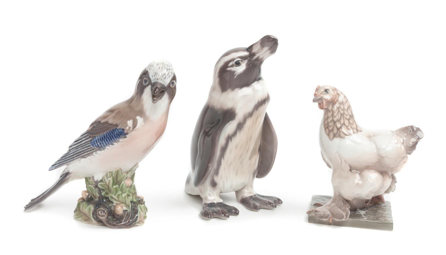 Three Dahl Jensen Copenhagen Porcelain Figures Height of tallest 9 1/4 inches. — 20TH CENTURY