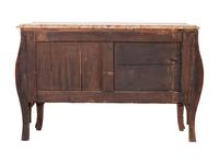 A Régence Style Bronze Mounted Marble Top Marquetry Commode