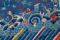 A Blue Ground Embroidered Silk Dragon Robe, Jifu