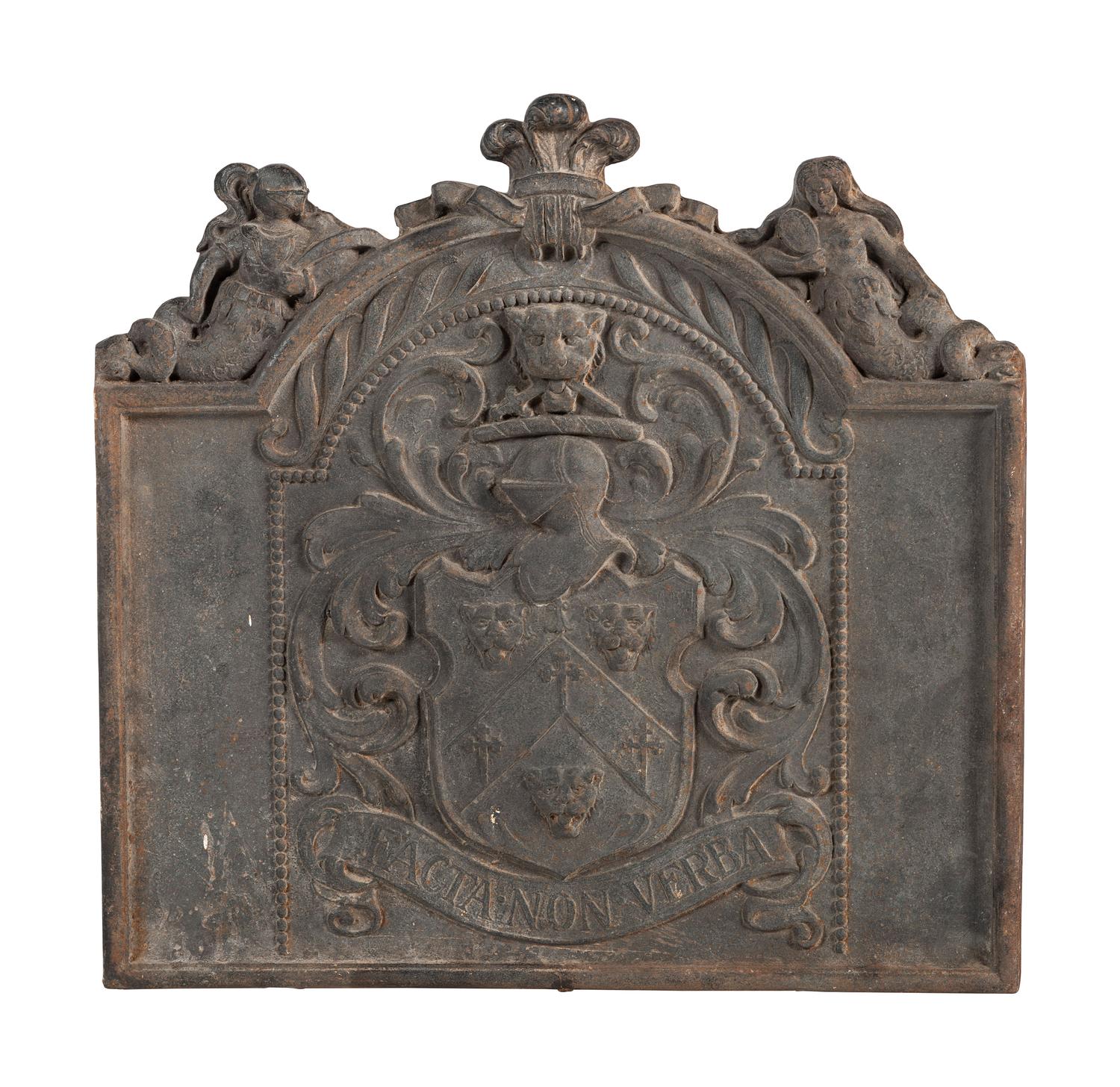 An English Cast Iron Armorial Fire Back
