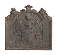 An English Cast Iron Armorial Fire Back
