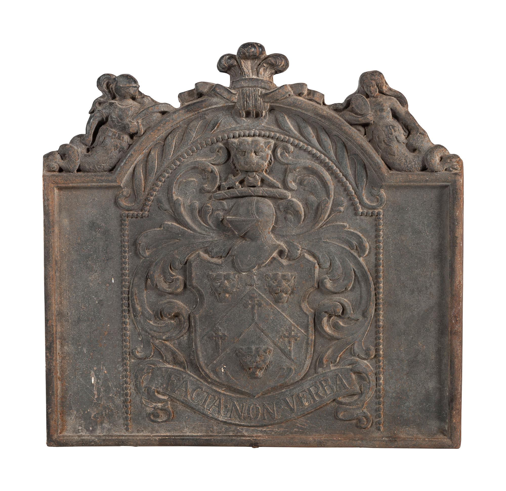 An English Cast Iron Armorial Fire Back