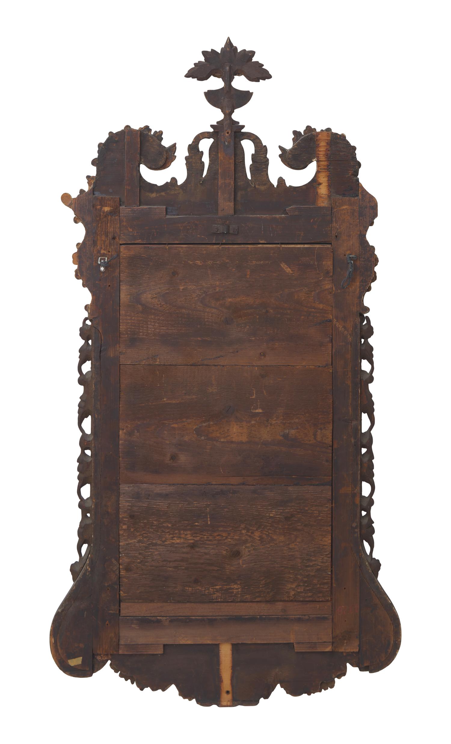 A Chippendale Parcel-Gilt And Mahogany-Veneered Looking Glass