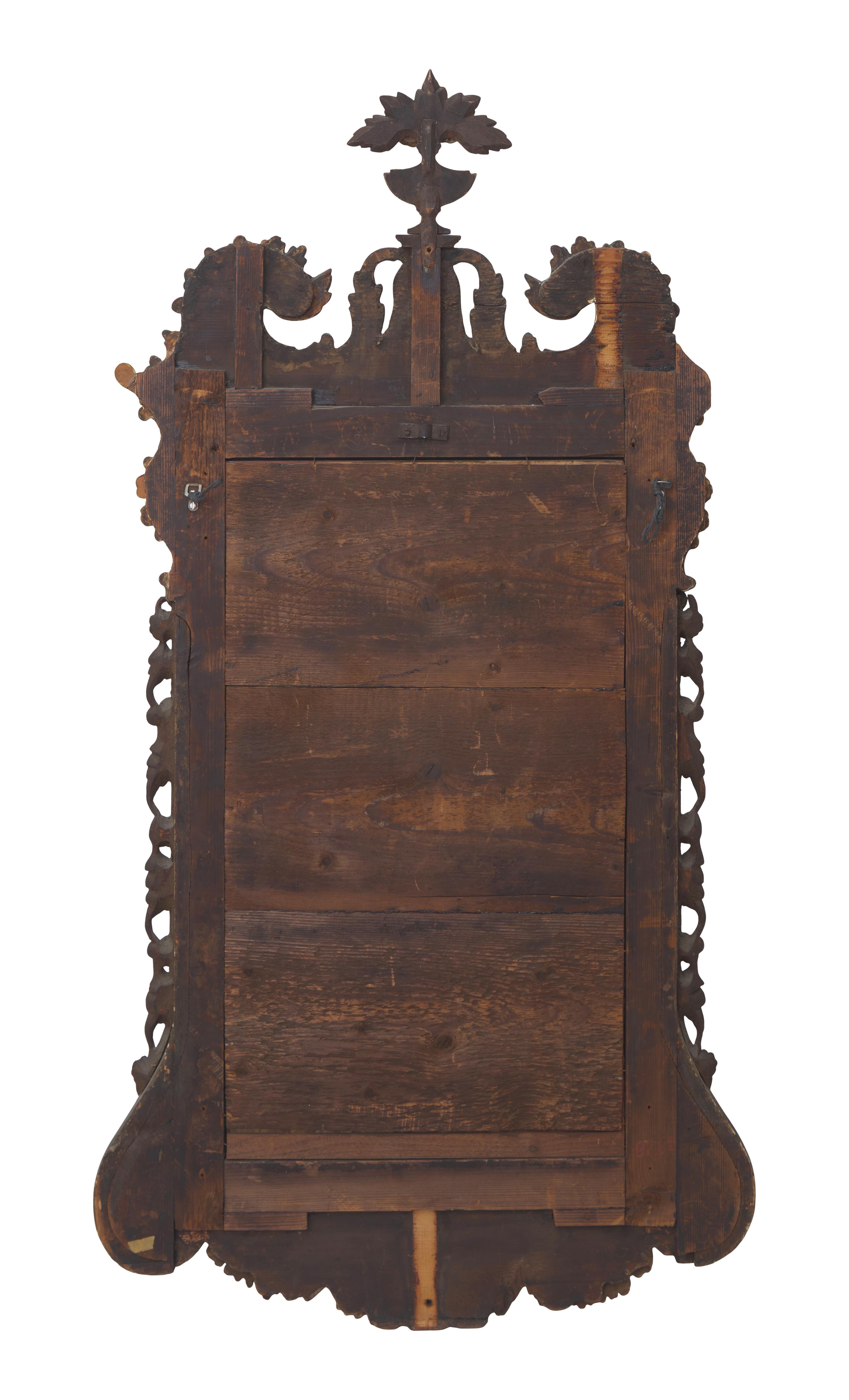 A Chippendale Parcel-Gilt And Mahogany-Veneered Looking Glass