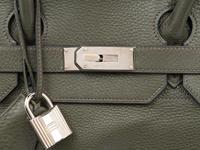 Hermès Vert Olive Taurillon Clemence Sac A Main Shoulder Birkin Bag, 2005