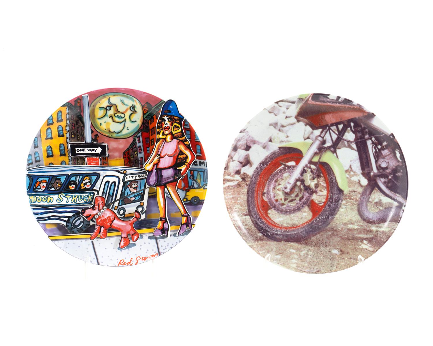 Moonstruck Model 1044, #728, 1994; the Rauschenberg Plate an Exclusive Edition for the Guggenheim Museum, 1997 (2 porcelain plates)