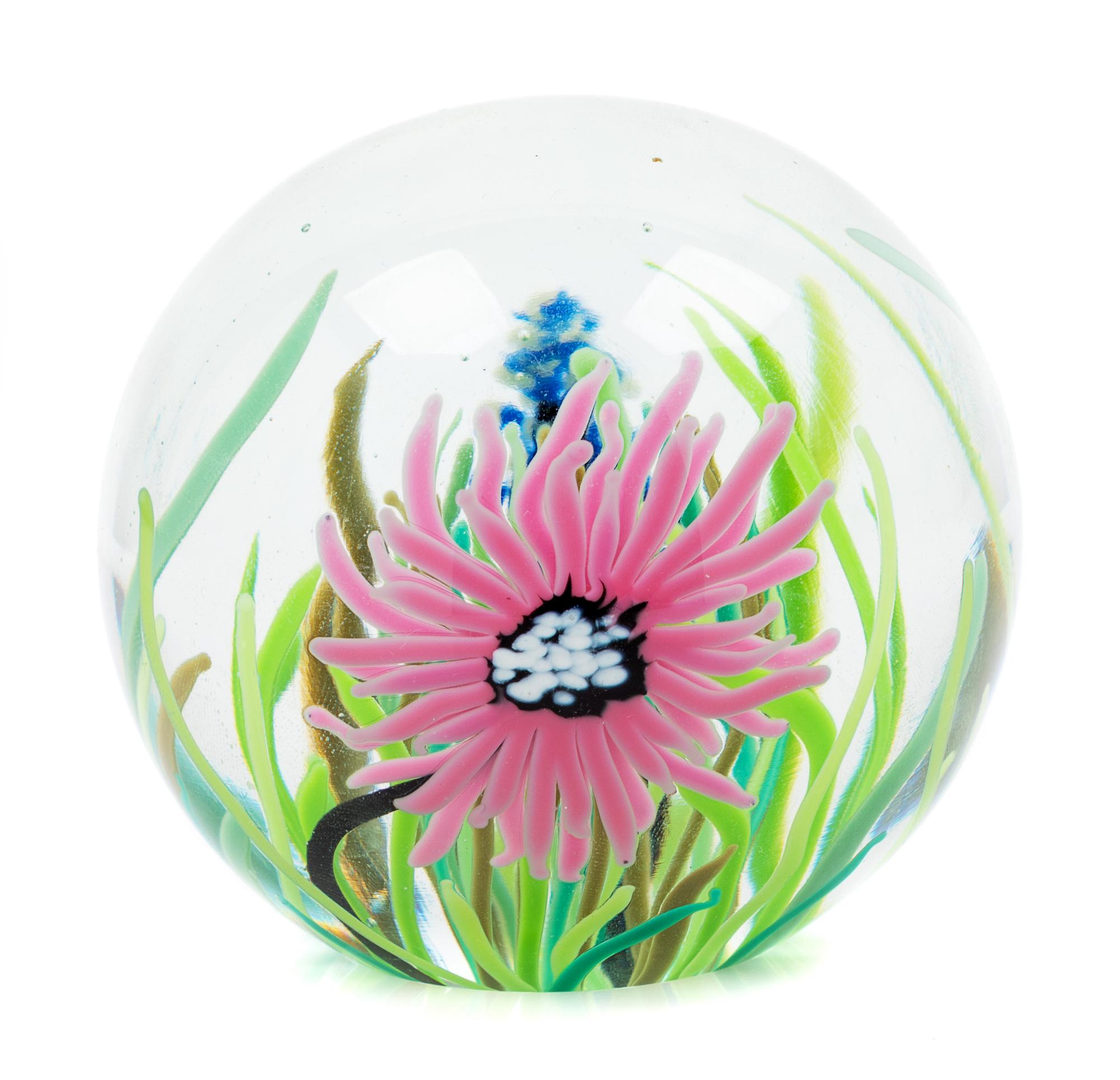 David R Huchthausen, (American, b. 1951), Mikropa Plant Life Paperweight Sculpture