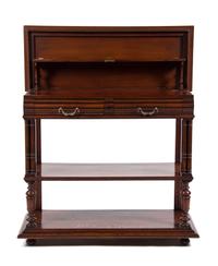A Continental Oak Dessert Table Height 39 x width 45 x depth 18 inches.