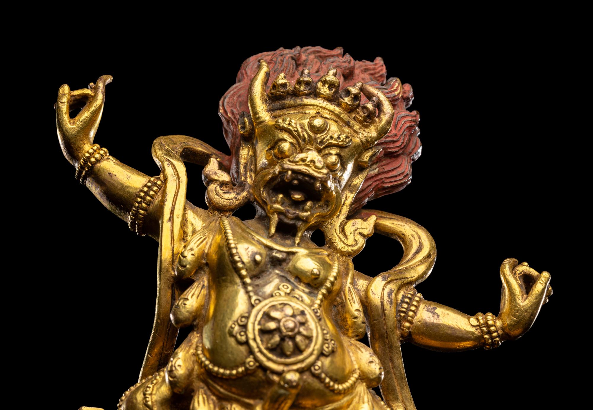 A Chinese Gilt Bronze Figure of Yama