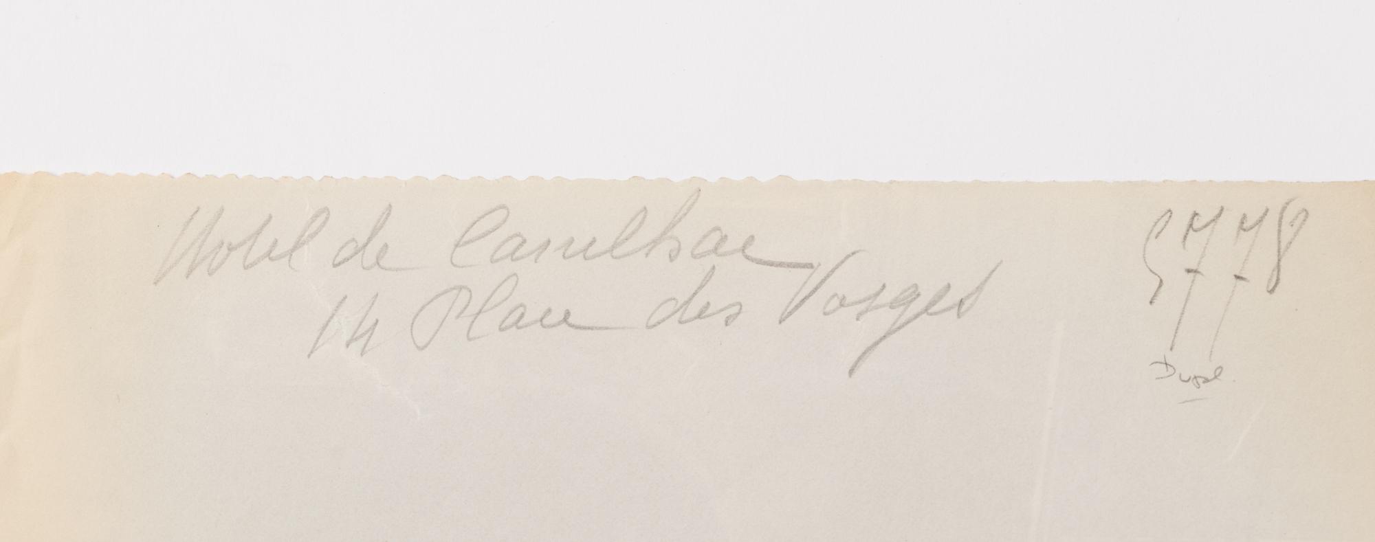 A group of four photographs ( Hôtel de Mainville, place des Vosges 12 , 1911-1912; Hôtel de Canhillac, place des Vosges 14 , 1911-1912; Hôtel de Nevers, 18 rue Seguier , 1908; Hôtel Beauffremont, rue de Grenelle 87 , 1901)