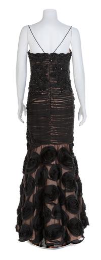 Jovani Black Strapless Sheer Illusion Mermaid Gown, 1990-2000s Size Label: 6