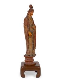 A Chinese Carved and Polychromed Hardwood Figure of Quan Yin — LATE 19TH / EARLY 20TH CENTURY