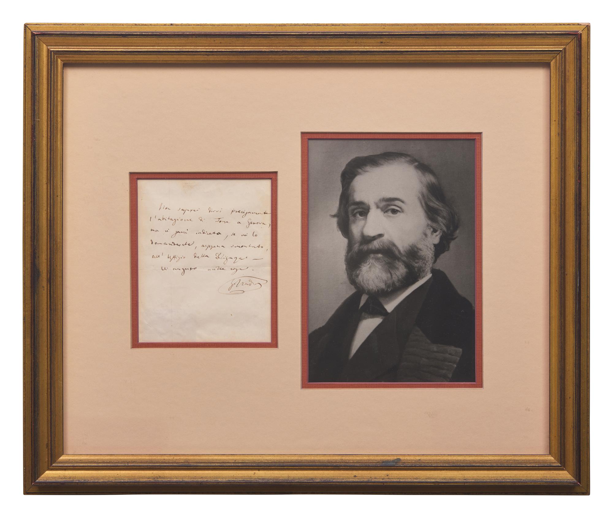 [Music] Verdi, Giuseppe. Autograph Letter, signed