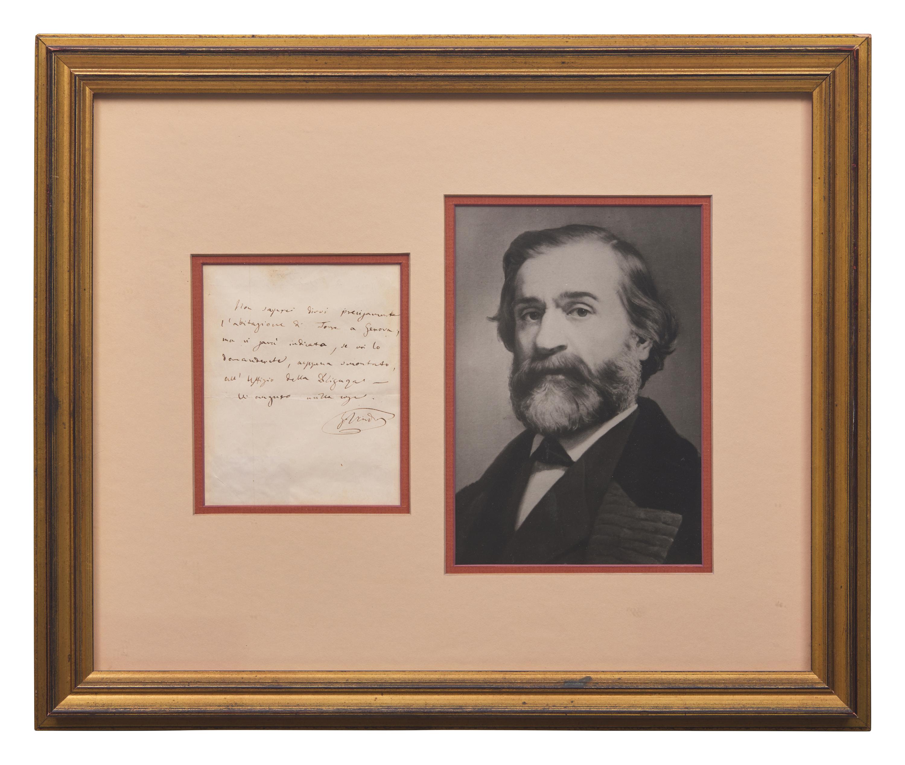 [Music] Verdi, Giuseppe. Autograph Letter, signed