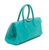 An Hermes Aqua Box Calf Paris Bombay PM Handbag, 11" x 8" x 5".