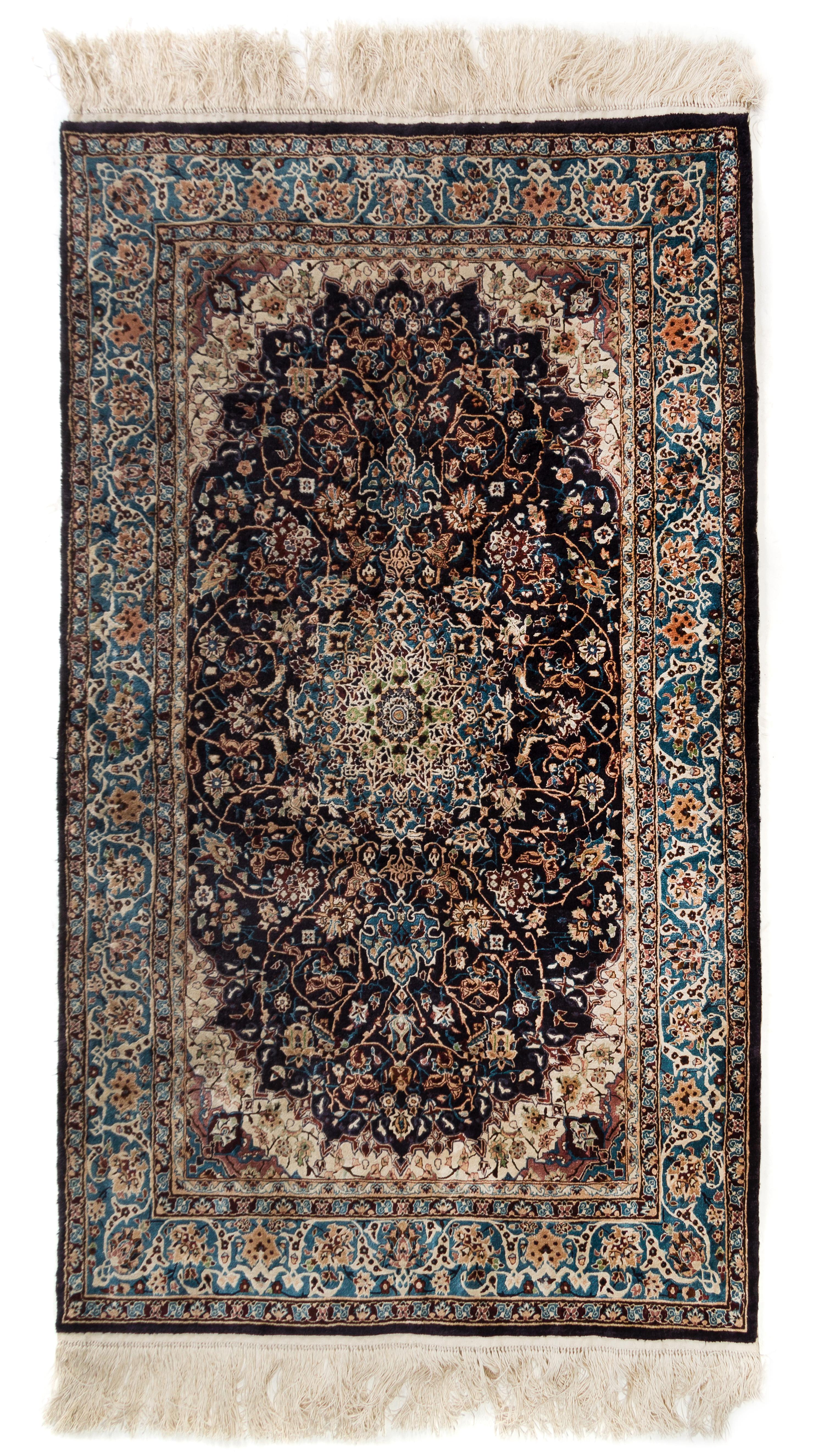 A Chinese Silk Rug 5 feet x 3 feet 1 inch. — SECOND HALF 20TH CENTURY