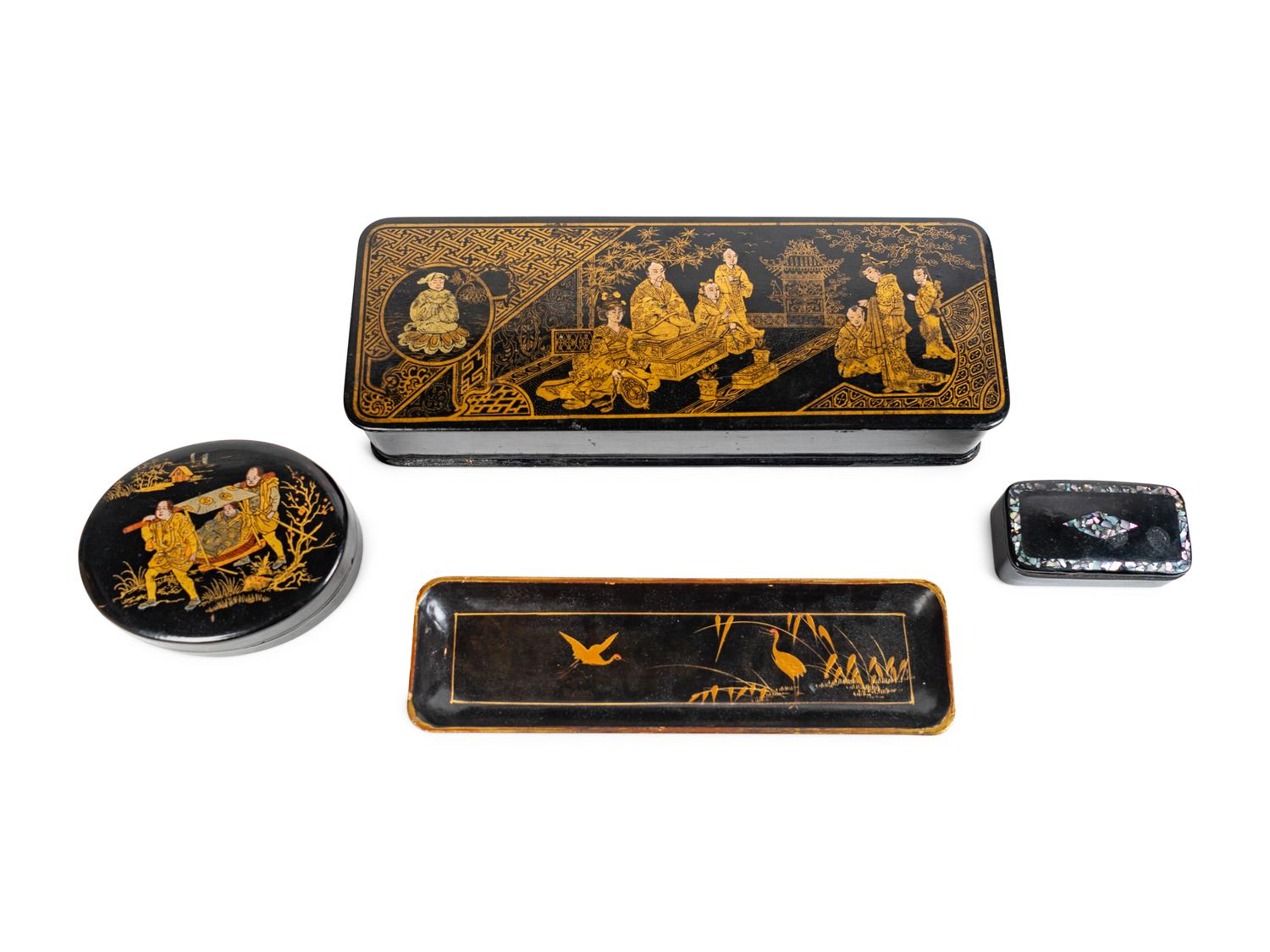A Collection of Four Chinese Lacquer Desk Articles — 20TH CENTURY
